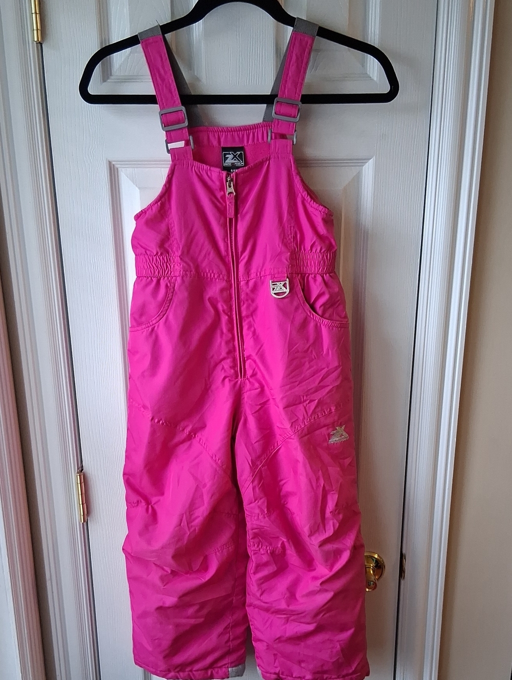 Hot Pink Kids Snow Bib Overalls Girl Snow Pants With Straps